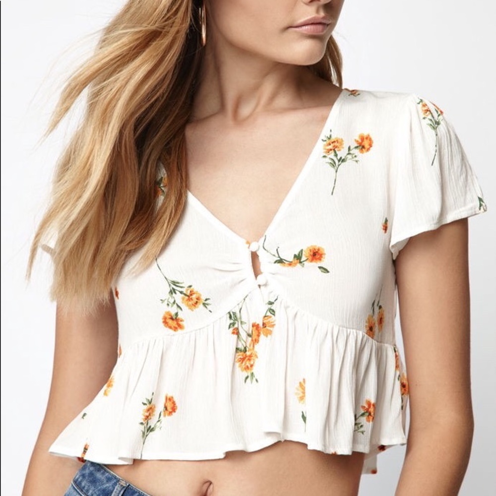 LA Hearts Button Front Babydoll Top